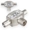 HB-DIGITAL TV-Verteiler für Kabel- DVB-C + Terrestrischen-Empfang DVB-T2 TV-Splitter 2-Wege-Splitter T-Adapter Metallgehäuse TV Antenne 1x Eingang IEC-Buchse weiblich 2X Ausgang IEC-Stecker männlich