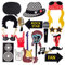 SUNBEAUTY 18er Set Rock and Roll Foto Requisiten, Rock Star Musik Klassische Photo Booth Props, 50's 60's Music Theme Guitar Party-Zubehör