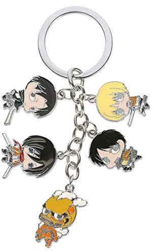 CoolChange Attack on Titan Schlüsselring mit 5 Chibi Figuren