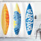 ABAKUHAUS Le Surf Rideau de Douche, Surf Fun Sports Nautiques, Tissu Ensemble de Décor de Salle de Bain avec Crochets, 175 cm x 240 cm, Bleu Orange Jaune