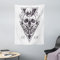 ABAKUHAUS Tod Moth Wandteppich, Hipster Tattoo Schädel aus Weiches Mikrofaser Stoff Waschbar ohne Verblassen Digitaldruck, 110 x 150 cm, Dunkelblau Grau und Weiß