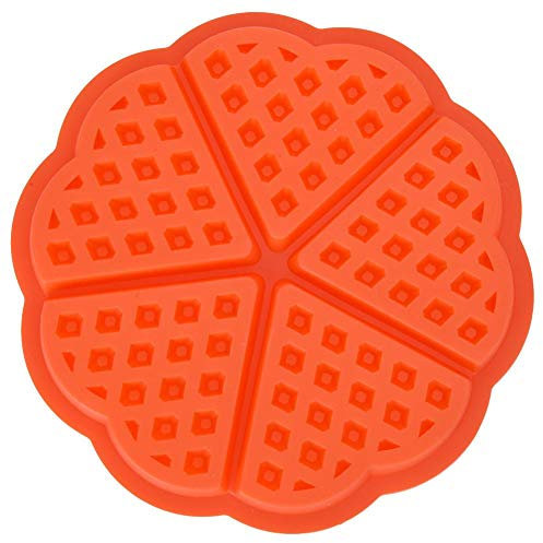 Molde De Waffles Pastel De Caramelo De Chocolate Pan Molde Para Galletas Silicona Muffin Desayuno Cocina Hornear Juego 4/5 Cavidad (Redondo)