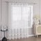 HongYa Stores Voile Gardine Schal Transparenter Vorhang mit Satinband Schlaufen H/B 145/300 cm Weiß