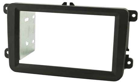 tomzz Audio 2457-037-2 Doppel DIN Radioblende kompatibel mit VW Golf 5+6 Touran Passat Caddy EOS Tiguan Scirocco Skoda Seat schwarz