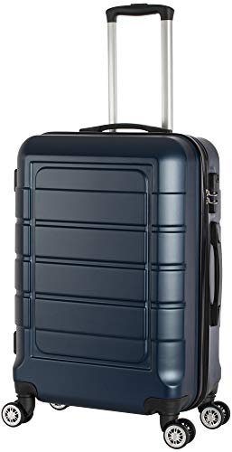 Cahoon - Hartschalen-Koffer Trolley Handgepäck Reisekoffer Kofferset 4 Rollen M-L-XL-Set 201 (dunkel-blau, Mittelgroßer Koffer)