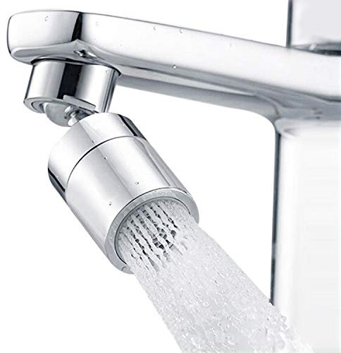 360 Grad schwenkbarer Strahlregler für Spülbecken, großer Winkel, Hochdruck-großer Durchfluss, Doppelfunktion, Küchenarmaturbelüfter, 55/64 Zoll Innengewinde, poliertes Chrom