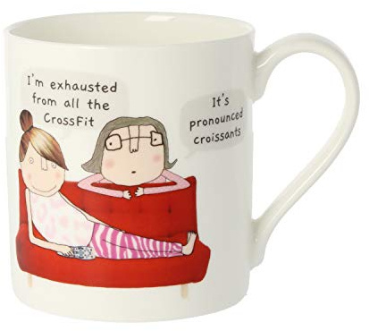 Rosie Made A Thing Cross Fit & Croissants Bone China Mug Gift Idea Her QRH38