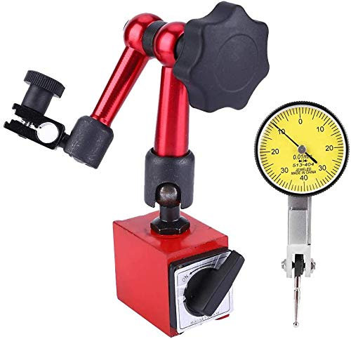 Magnet Messstativ mit Magnetfuß, Messuhr Messtaster Präzision 0-0,8 mm Einstellbare Magnetischer Messstativ Hebel Zifferblatt Testanzeige Meter Tool Kit Gage für Messuhren Maschinenbau