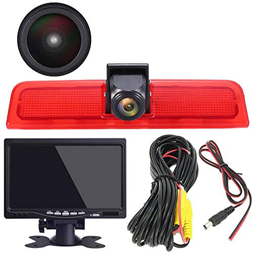 7 Zoll TFT LCD Farbdisplay Auto Monitor + 1280*720 Pixel 1000TV Linien HD Nachtsicht Rückfahrkamera für VW Caddy Life 2K Facelift III Kasten 2KA Kombi Cross maxi Tdi dritte 3 2003-2014 Bj/ Transporter