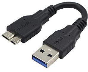 YAODHAOD Cable USB A 3.0 a Micro 3.0, USB A Macho a Micro B 3.0 Macho, Cable de Disco Duro Micro B para Discos Duros externos portátiles, Elementos WD, expansión Seagate, etc. (10CM)