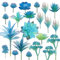 Cayway 21 Pz Suculentas Falsas Suculentas Plantas Artificiales, Azul Artificiales Surtidas Suculentas Faux Suculentas para Decoración del Hogar, Decoración de Pared, Jardín, Bricolaje