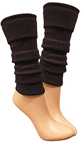 Gamaschen Damen Stulpen Beinwärmer Beinstulpen Stulpen Legwärmer Strümpfe Overknees 092 (Schokobraun)