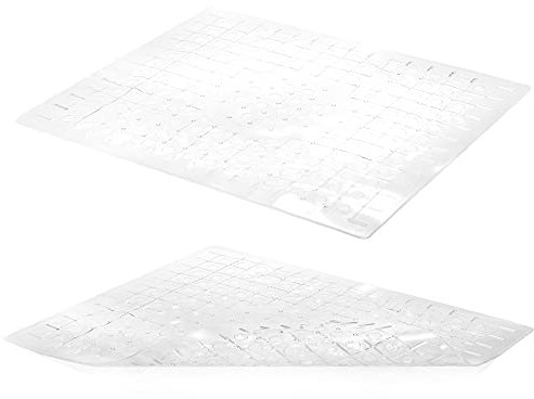 com-four® 2X Spülbeckeneinlage - Spülbeckenmatte eckig - Einlage für Spülbecken schützt die Oberfläche der Spüle und das Geschirr (02 Stück - transparent)