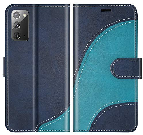 BoxTii Cover per Galaxy Note 20, Custodia in PU Pelle Portafoglio per Samsung Galaxy Note 20, Magnetica Cover a Libro con Slot per Schede, Blu