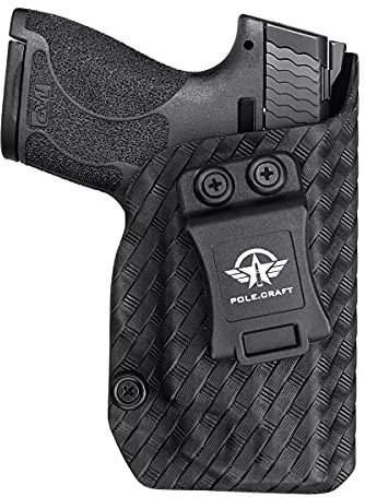 M&P Shield 9mm Holster, Carbon Fiber Kydex Holster IWB for Smith & Wesson M&P Shield 9mm .40 M2.0 S&W with Integrated Laser, Innen Bund verdeckt tragen Holster M&P Shield 9mm with Laser, Black, Right