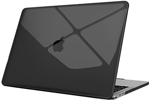Fintie Hülle Kompatibel mit MacBook Pro 13 (2016-2022) A2338(M2/M1)/A2289/A2251/A2159/A1989/A1706/A1708, Ultradünne Hartschale Schutzhülle, Schwarz