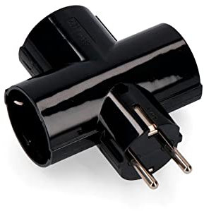 Adaptador Enchufe 3 tomas TRIPLE 16A/250V NEGRO