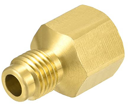 sourcing map Laiton Droit Raccord 1/4SAE Mâle à G1/4 Femelle Filetage Réduction Tuyau Raccords Réservoir Adaptateur