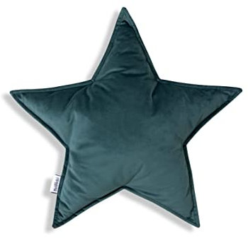 Bellochi Dekorative Kissen mit Antiallergische Füllung - Kuschelkissen - Zierkissen- aus Samt - Kinderkissen in Form eines Buchstabe Stern - Grün