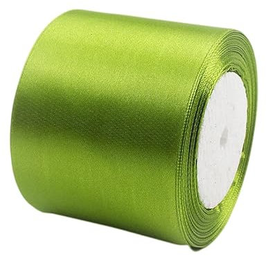 23m Satinband Geschenkband ArmeeGrün 75mm Breit,Trauer Band Schleifenband Satin Dekoband Geschenkverpackung Deko Band Stoffband für Halloween Weihnachten Hochzeit Taufe Geburtstag DIY-Handwerk