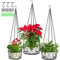 3 Pezzi Porta Piante in Metallo, Kalolary Scaffale Piante Sospese Moderno Cestino Piante Appeso Set Appendiabiti Piante Soffitto Nero Elegante Lucido Porta Piante Sospese Portico Interno Esterno Casa