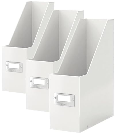 Leitz Magazine File, A4, Click and Store Range 60470001 - White (Pack of 3)