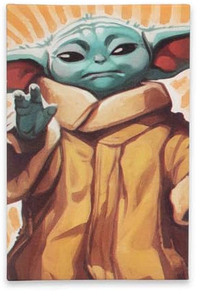 Open Road Brands Disney Star Wars Grogu Gallery Leinwand-Wanddekoration – lustige Baby-Yoda-Wandkunst für Männerhöhle oder Filmzimmer