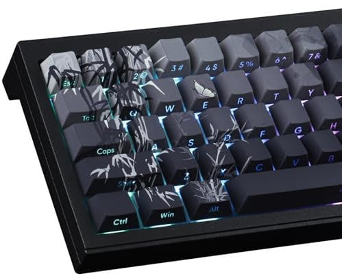 Sunzit Custom Gradient Side Printed Keycaps, 135 Keys PBT, Cherry Profile, Dye-Sub Bamboo Sea, for Cherry MX Switches, ISO/ANSI UK Layout Mechanical