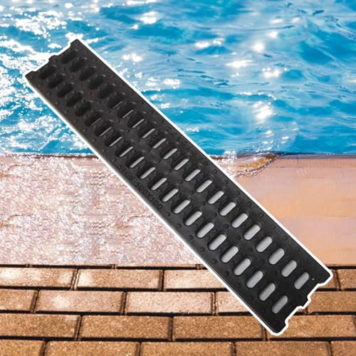 Caniveau Exterieur Grille de Drainage de Canal de 10cm de Large, Crépine de Plat D'égout de Couverture de Drain de Tranchée, Grille de Tranchée de Drainage pour Côté Maison/ Allée/ Garage/ Trottoir