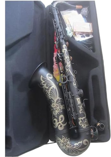 Tenorsaxophon Mattschwarz B-Dur Professionelles Absatz-Musikinstrument Mit Koffer