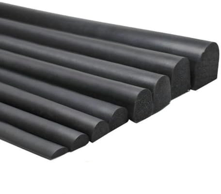 JMSDP D Shape Foam Strip Half Round Door Window Machine Insulation Gasket Black-no adhesive black-6mm-10mm-1 meter