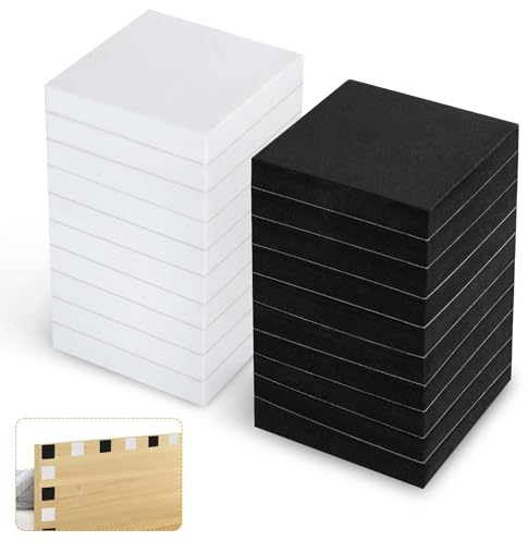 20 Stück Selbstklebende Türstopper Wandpuffer Bett Abstandshalter Schwarz Weiß 6x6x1cm Geräuschdämpfer Möbelpuffer Schutzpads für Bettrahmen Kopfteil Wandmöbel Schrank Türgriff