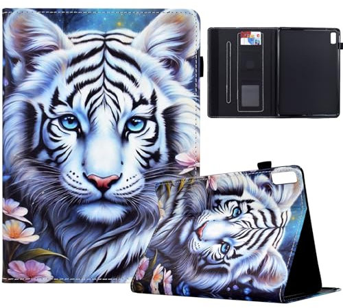 Mldjomid Custodia per Lenovo Tab P11 (2nd Gen) 11.5 2023 (TB350FU TB350XU) Custodia Protettiva Magnetica Tablet Cover con TPU Copertura per Lenovo Tab P11 Gen2 11.5 Custodia- Tigre Bianca