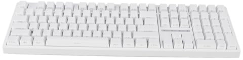 Fockety Wireless RGB Gaming Keyboard, 3 Mode Wireless 2.4G bt 3.0 5.0 Type C Wired 108 Keys Mechanical Keyboard Brown Switch for for Android White
