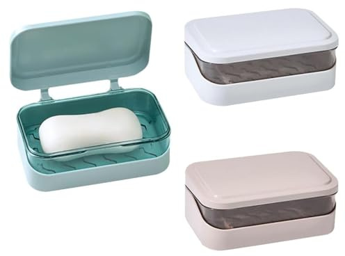 3 St 2 Lager Rektangulär Tvålkopp Hållare, Tvålkopp Avtagbart Diskställ, Rektangulär Tvålbehållare, För Badrum Dusch, Utomhus Camping, Resa Tvålbox
