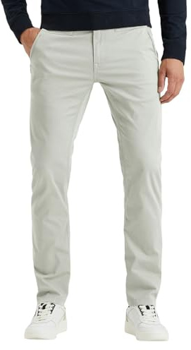 PME Legend Herren Chinohose Twin WASP Chino - Regular Fit - Blau Beige Grün, Größe:33W / 32L, Farbe:Beige 9017