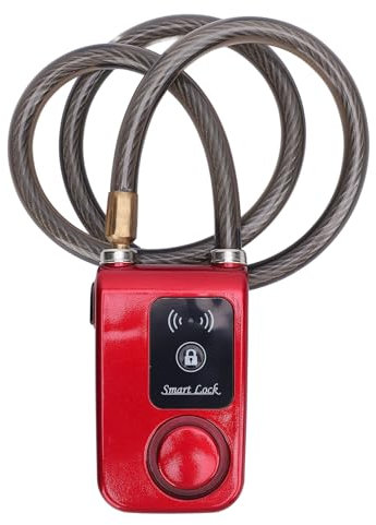 Lucchetto per Bici Bluetooth, Smart Lock Senza Chiave con Controllo APP per Telefono, IP44 Impermeabile, Allarme Superiore a 110 DB, Blocco Antifurto per Moto, Bicicletta,