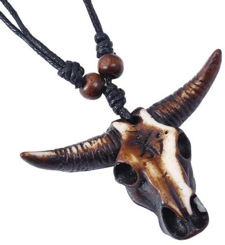 CALLARON Boho Halskette Mit Farbigem Ochsenmotiv Unisex Kunstharz Party Schmuckkette Ethnische Dekoration Für Alltag Und Feiern