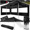 tectake® Pavillon Faltpavillon 3x6 m, faltbar, wasserdicht, Gartenpavillon mit 2 Seitenteilen, inkl. Heringe, Tasche, Überdachung Terrasse, Festzelt, Gartenzelt, Event Shelter, Partyzelt - schwarz
