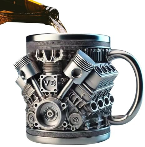 Engine Edelstahlbecher, Tasse In Realistischer V6- Und V8-Motorbecher, Personalisierter Edelstahlkaffeebecher, Cooler Getränkebecher, Geschenk Für Rennsportbegeisterte, Autofans