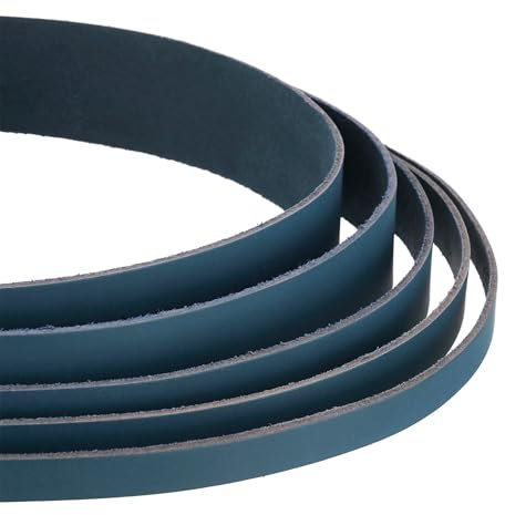Auroris - Lederband flach blau Breite wählbar 3/4/5/8/10/15/20/25/30/35/40 mm - Variante: Breite 20mm / Länge 5m