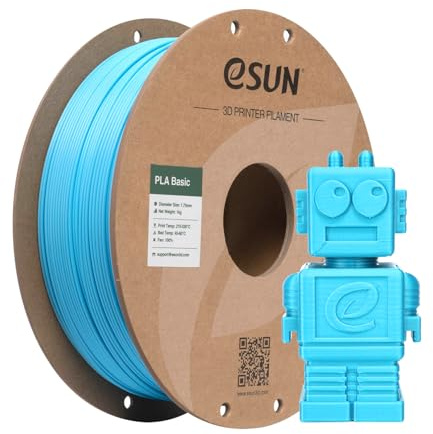 eSUN PLA Basic Filament 1.75mm, Himmelblau, 1KG | PLA 3D Drucker Filament Maßgenauigkeit +/- 0.03mm, 1KG Spule (2.2 LBS) Super Speedy PLA Filament für 3D Drucker