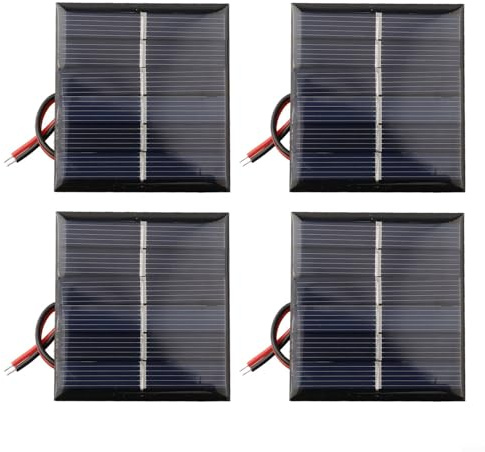 Pumixiy Tablero solar de polisilicio 055 W 3 V Panel pequeño cargador de módulo DIY para proyectos celulares y mini energía con instalaciones (4 piezas)