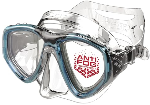 SEAC Clear – Zweiglas-Tauchmaske aus Silikon | Antibeschlag Low-Volume Maske zum Tauchen und Schnorcheln