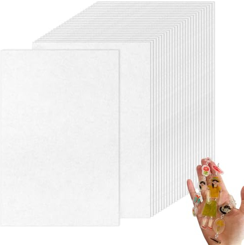 Foonary Lot de 26 feuilles de film rétractable imprimable - A4 Shrink Plastic 0,3 mm - Film thermorétractable de Noël - Film thermorétractable pour enfants - Bricolage et bricolage - Artisanat et