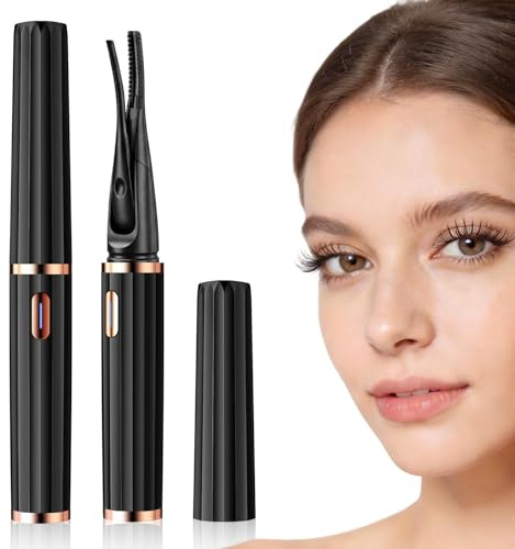 Focenat Wimperncurler Beheizt, Beheizte Wimpernzange Elektrisch | 2-in-1 Wimpern Curler mit 3 Temperaturmodi, USB Aufladbar, für Echte Falsche Wimpern, Tragbar für Reisen