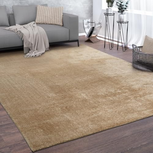KADIMA DESIGN Teppich Kurzflor waschbar Unifarben Wohnzimmer schmutzabweisend Natur Rechteckig 200x280 100% Polyester Florhöhe: 10 mm pflegeleicht