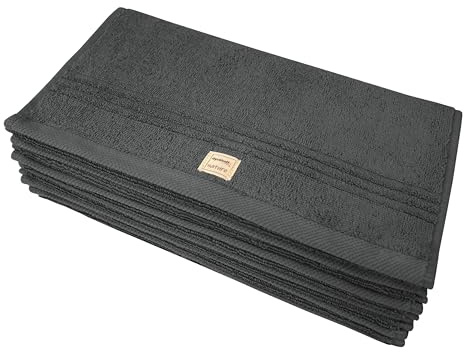 Dyckhoff Gästetücher Nature, 6er Set, GOTS Bio-Baumwolle, 30x50, anthrazit | 100% Bio-Baumwolle, 500 g/m², GOTS-zertifiziert, nachhaltig, weich und saugfähig