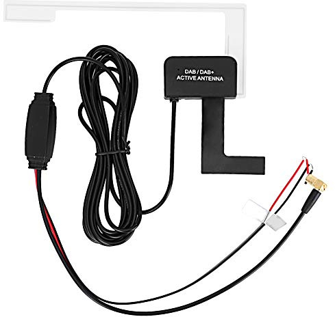 Antenna radio digitale DAB Antenna patch amplificata da 3 metri con cavo 20 dB con connettore SMB Supporto adesivo 12 V per sistemi di auto