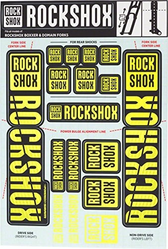RockShox Aufklebersatz 35mm Neongelb, Boxxer/Domain Doppelkrone, 11.4318.003.516 Ersatzteile, gelb, Standrohre und Doppelbrücke